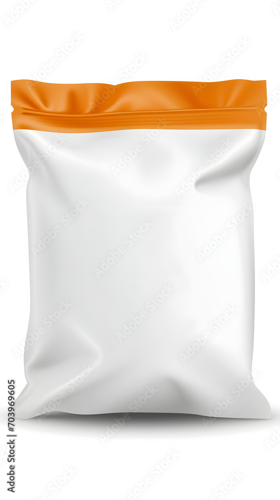 Food snack pillow bag on white background. Vector illustration. Can be use for template your design, promo, adv.