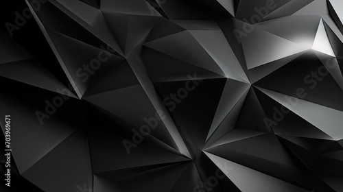 Black white dark silver gray abstract modern background. Geometric Geometric shape. Lines, triangles. 3d effect. Light, glow, shadow. Gradient. Dark grey, silver. Modern, futuristic.