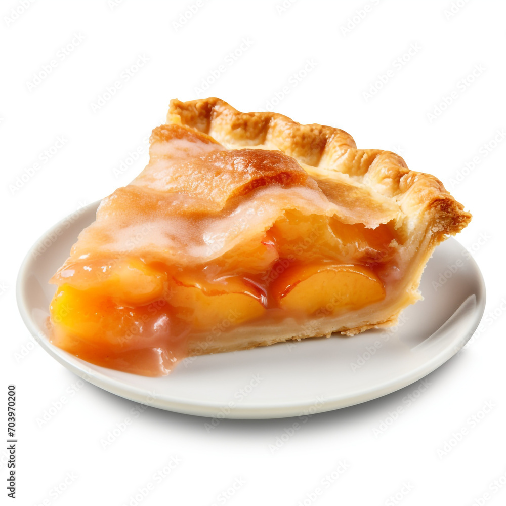 a slice of peach pie with transparent background created with Generative Ai a slice of peach pie with transparent background created with Generative Ai