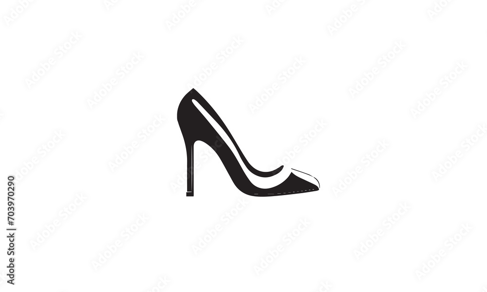 Women shoe high heels beauty logo design icon vector white background Women shoe high heels beauty logo design icon vector white background