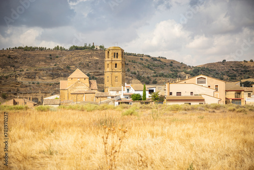 a view of Pertusa village, province of Huesca, Aragon, Spain photo