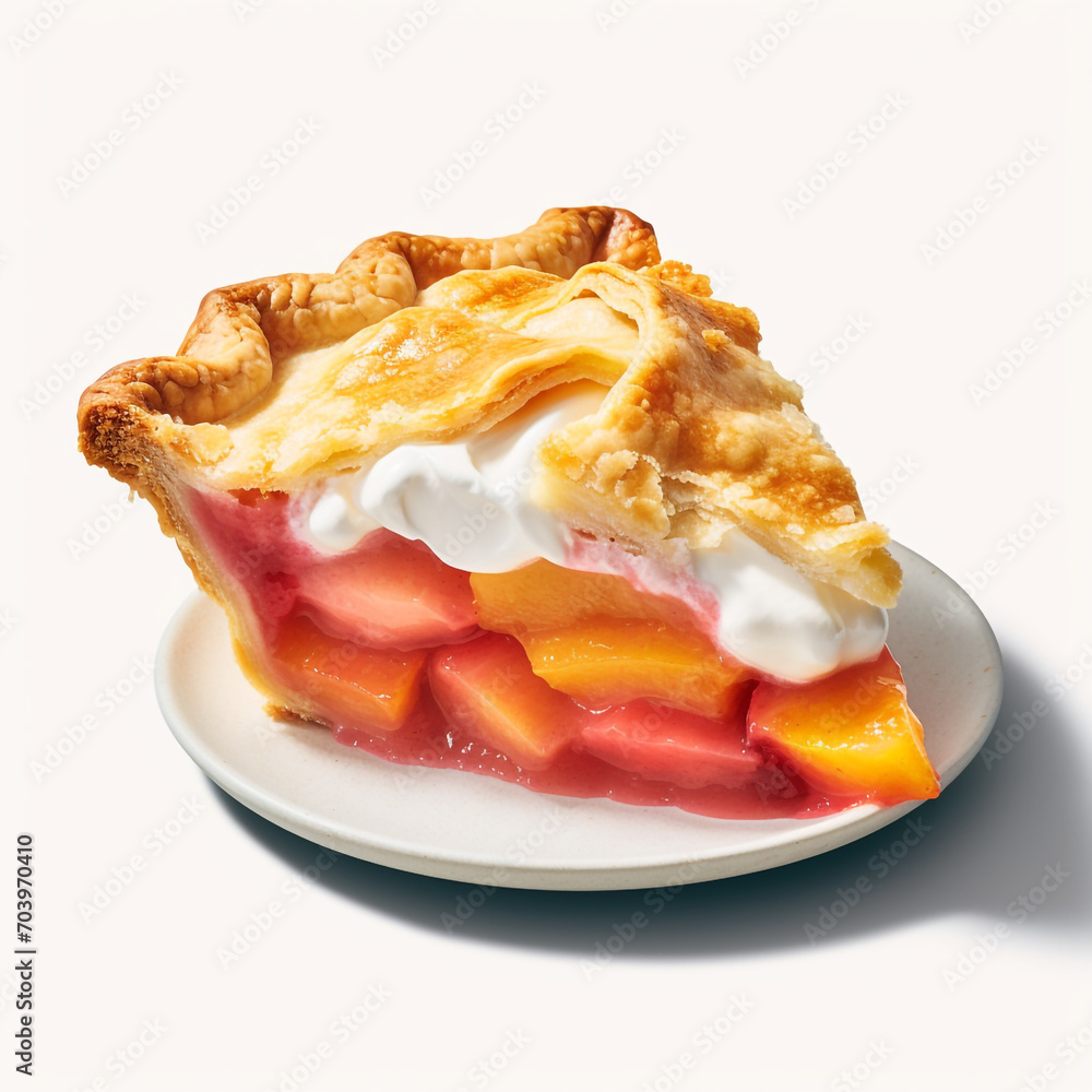 a slice of peach pie with transparent background created with Generative Ai a slice of peach pie with transparent background created with Generative Ai