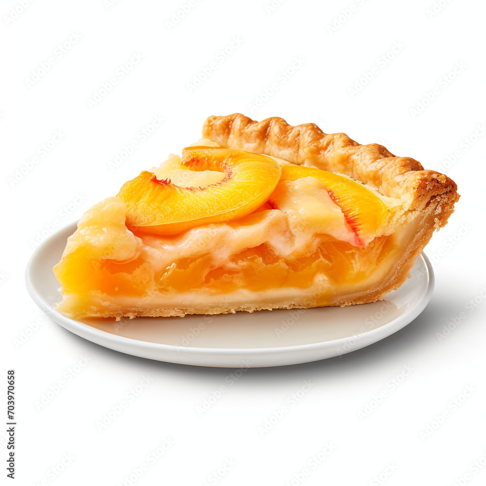a slice of peach pie with transparent background created with Generative Ai a slice of peach pie with transparent background created with Generative Ai