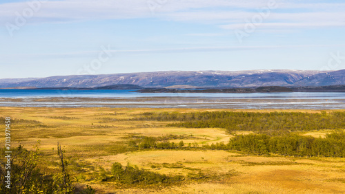 Finnmark polar landscape in Norway near Lakselv