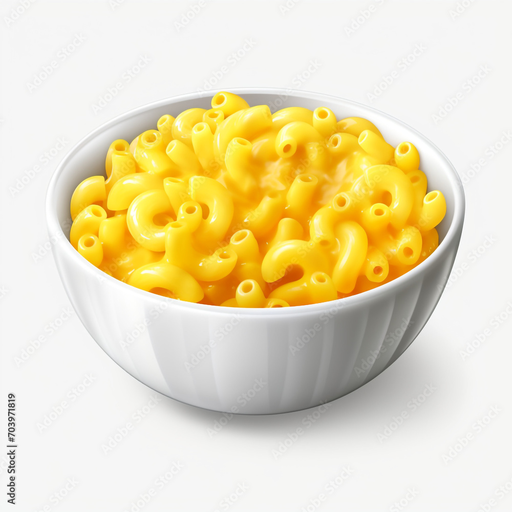 a yellow bowl with baked macaroni isolated on transparent background created with Generative Ai a yellow bowl with baked macaroni isolated on transparent background created with Generative Ai