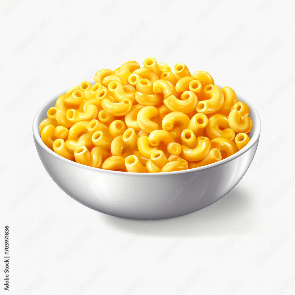 a yellow bowl with baked macaroni isolated on transparent background created with Generative Ai a yellow bowl with baked macaroni isolated on transparent background created with Generative Ai