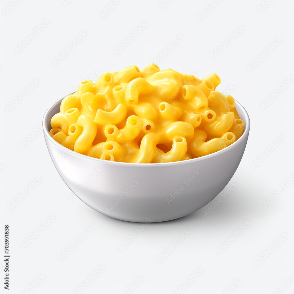 a yellow bowl with baked macaroni isolated on transparent background created with Generative Ai a yellow bowl with baked macaroni isolated on transparent background created with Generative Ai
