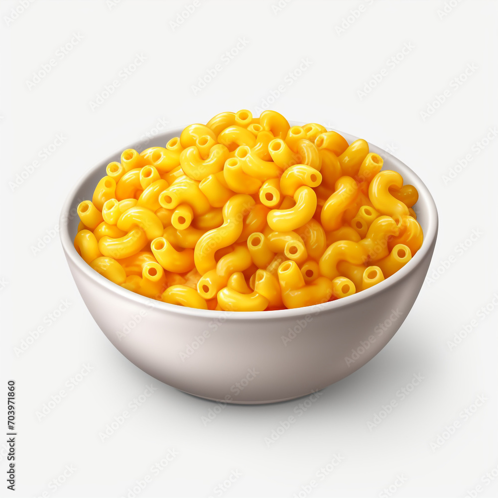 a yellow bowl with baked macaroni isolated on transparent background created with Generative Ai a yellow bowl with baked macaroni isolated on transparent background created with Generative Ai