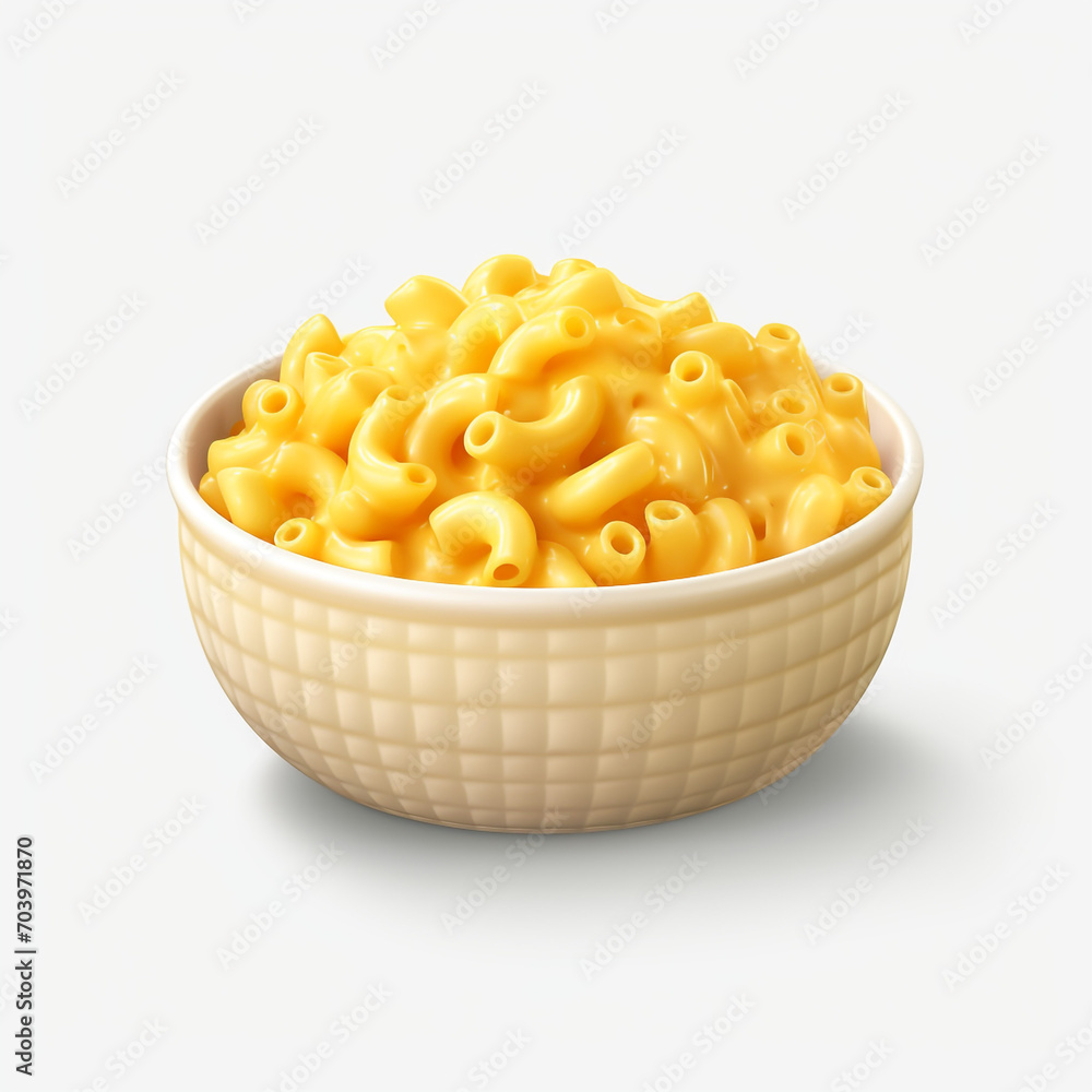a yellow bowl with baked macaroni isolated on transparent background created with Generative Ai a yellow bowl with baked macaroni isolated on transparent background created with Generative Ai