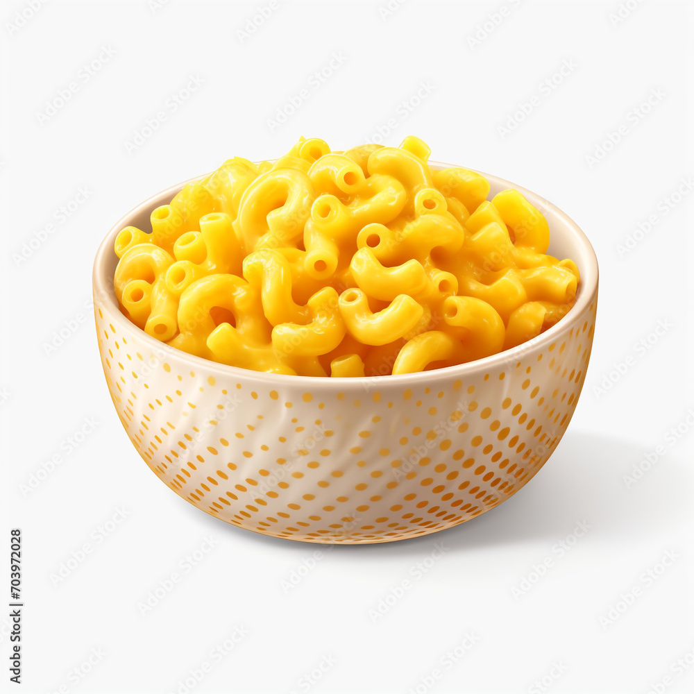 a yellow bowl with baked macaroni isolated on transparent background created with Generative Ai a yellow bowl with baked macaroni isolated on transparent background created with Generative Ai
