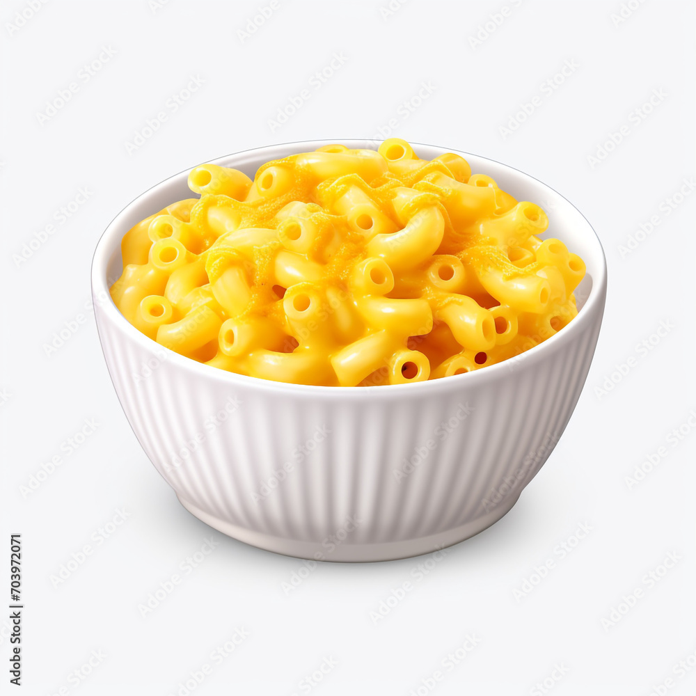 a yellow bowl with baked macaroni isolated on transparent background created with Generative Ai a yellow bowl with baked macaroni isolated on transparent background created with Generative Ai