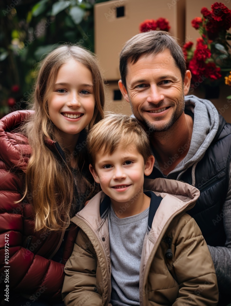 portrait of a family with christmas tree