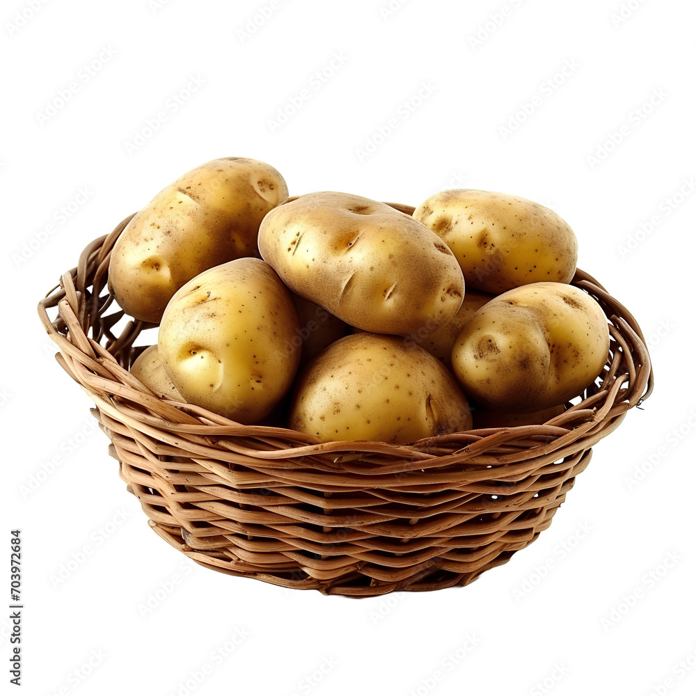 potatoes in the rattan basket potatoes in the rattan basket