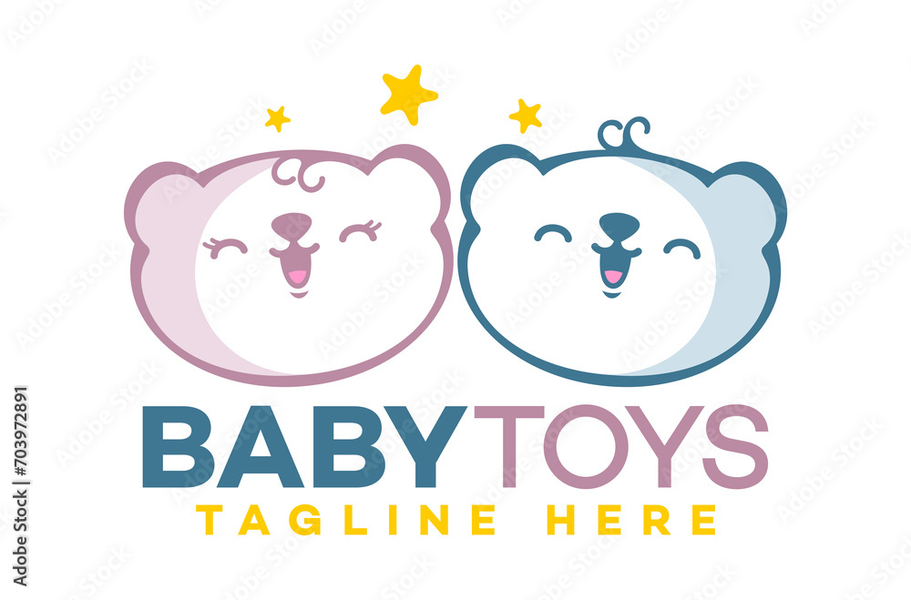 Modern logo for a store of children's toys and goods. Vector illustration.