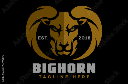 Modern logo angry ram. Vector illustration.
