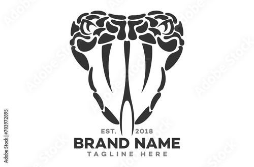 Canvas Print Modern logo of an angry snake. Vector illustration.