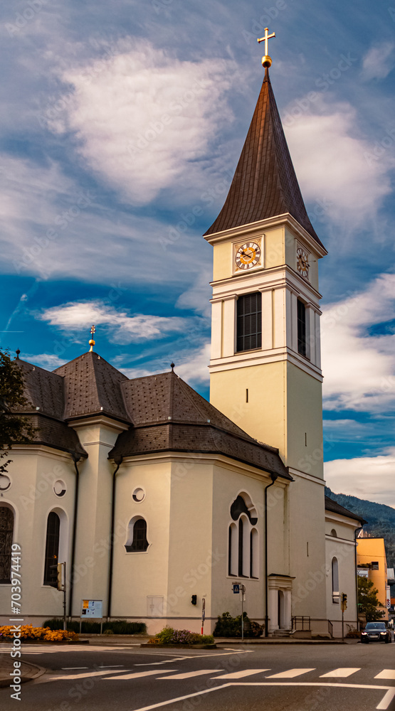 Church on a sunny summer day at Woergl, Kufstein, Tyrol, Austria
