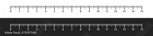 Ruler icons. Silhouette, ruler icons up to 15 centimeters. Vector icons