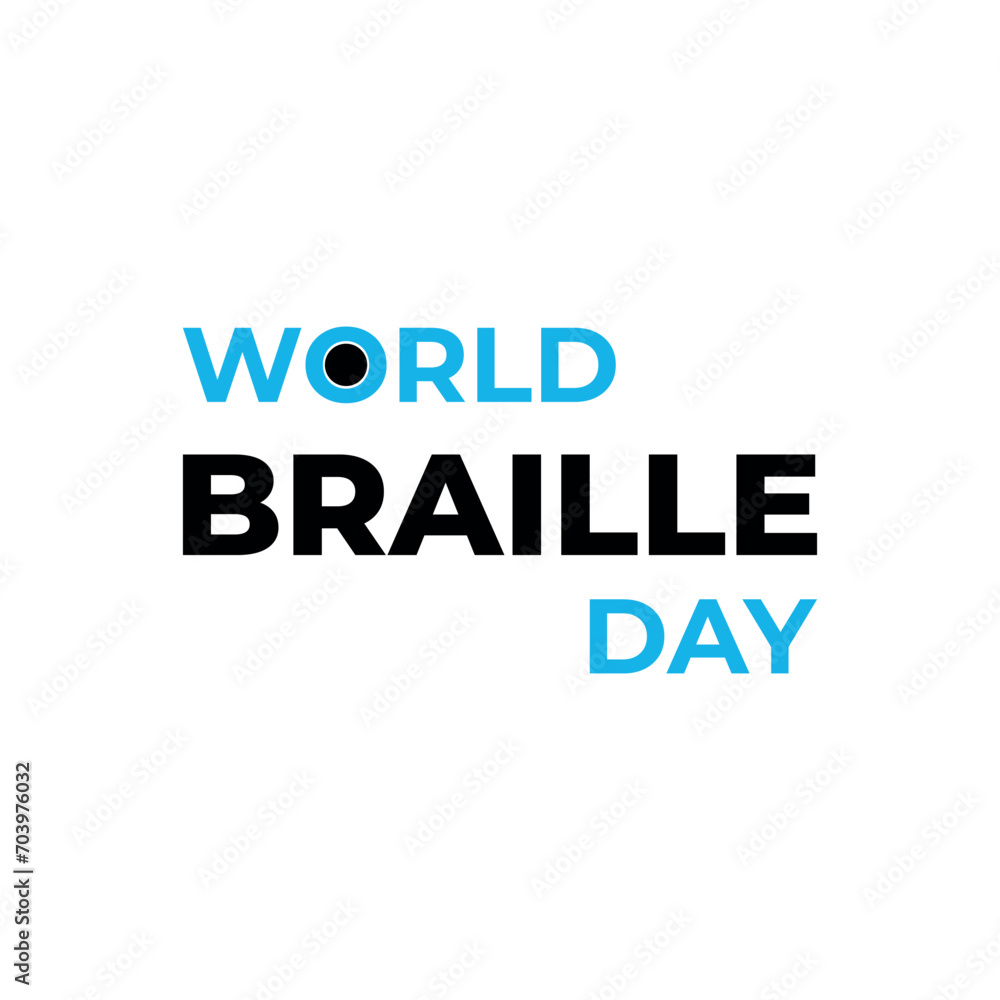  World Braille Day logo, blind, World Braille Day, World Braille Day on January 4th, World Braille Day international holiday, tshirt design