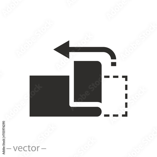 sticker open icon, peel off duct tape, flat symbol on white background - vector illustration