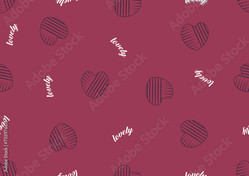 lovely typography and hearts hearts seamless pattern
