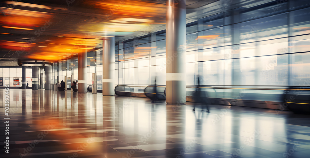 A Luxurious Blur, Capturing the Motion and Beauty of an Elegant Airport A Luxurious Blur, Capturing the Motion and Beauty of an Elegant Airport