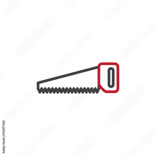 hand saw icon. sign for mobile concept and web design. outline vector icon. symbol, logo illustration. vector graphics.