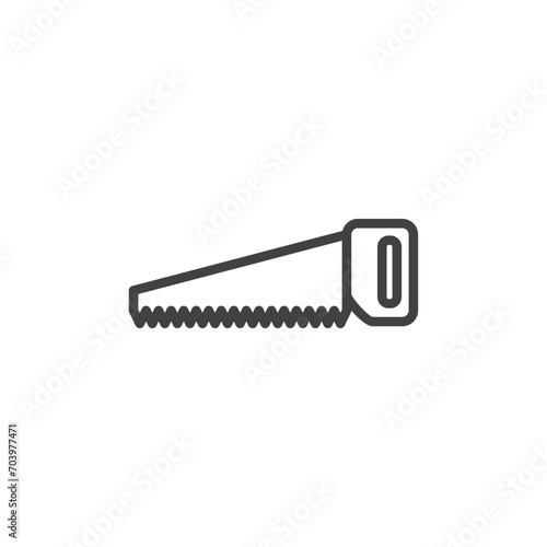 hand saw icon. sign for mobile concept and web design. outline vector icon. symbol, logo illustration. vector graphics.