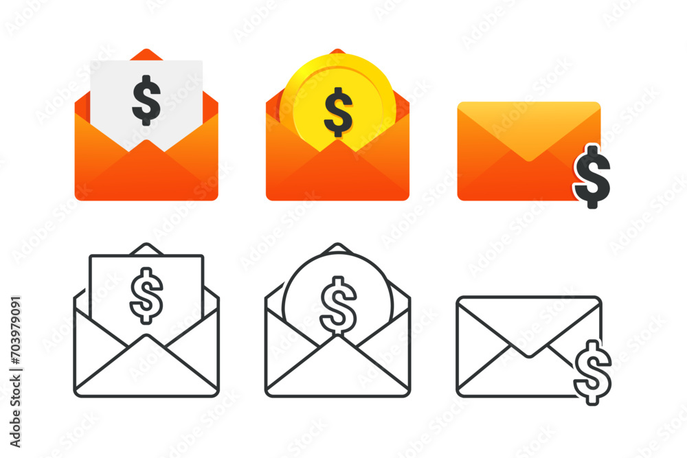 Email money sign symbol. illustration vector Email money sign symbol. illustration vector