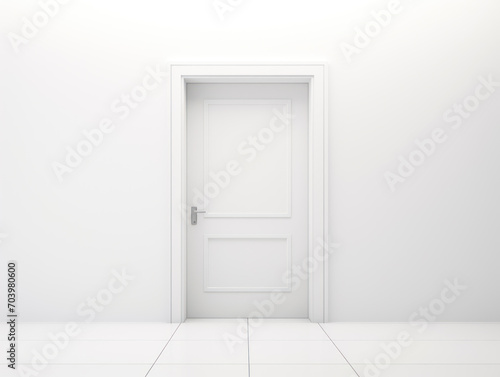 White closed doors, white walls, clean white house