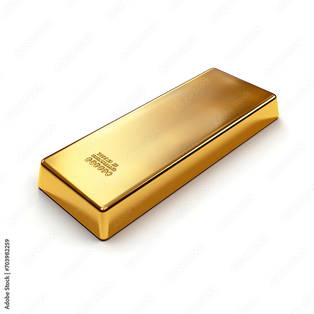 Gold bar isolated on white background. 3D illustration. High resolution. Gold bar isolated on white background. 3D illustration. High resolution.