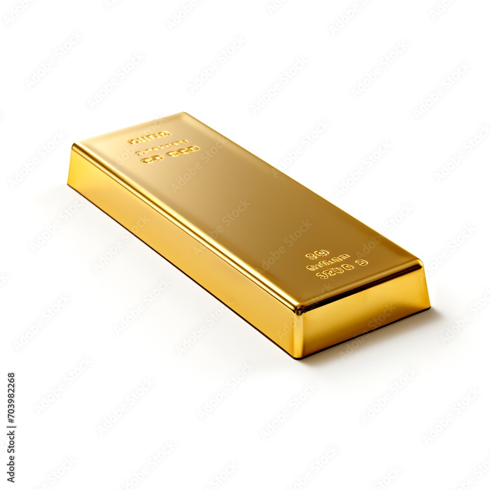 Gold bar isolated on white background. 3D illustration. High resolution. Gold bar isolated on white background. 3D illustration. High resolution.