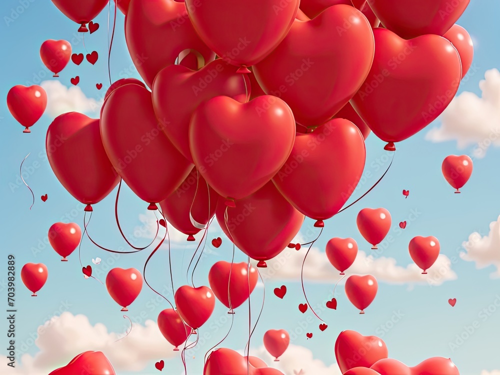 a soaring cluster of red balloon hearts Cheers to a lovely Valentine's Day!