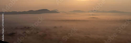 Panorama View of Sigiriya Rock Jungle at Sunrise