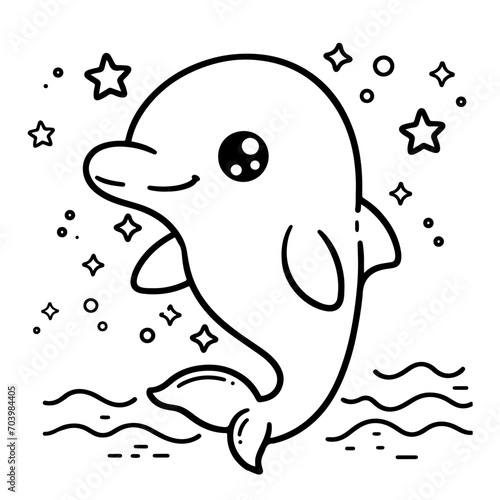 vector hand drawn kawaii coloring book illustration