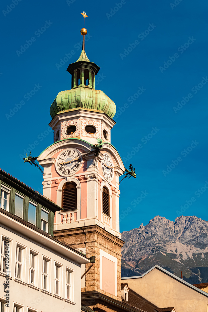 Church on a sunny summer day at Innsbruck, Tyrol, Austria