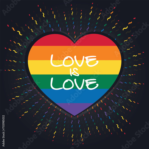 Grafika LGBTQ+ z sercem