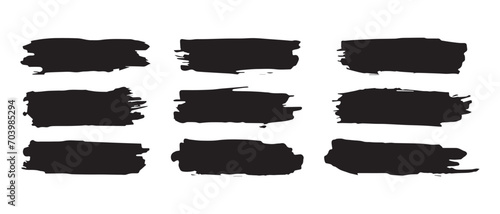 Brush strokes. Vector paintbrush set, brush strokes templates. Grunge design elements