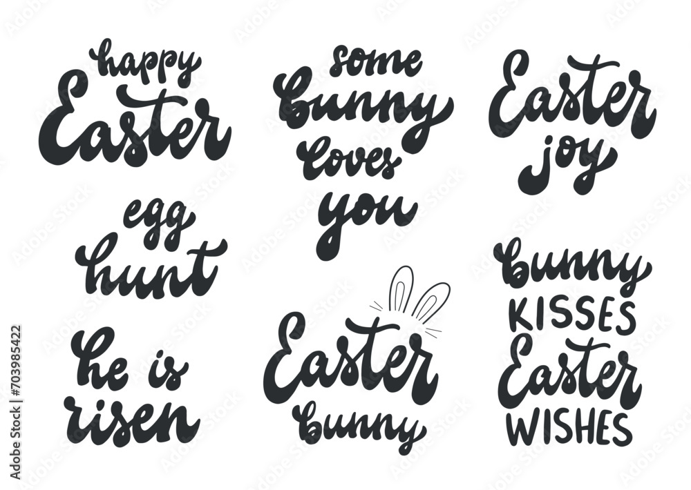 Easter quotes, phrases for sublimation, prints, cards, posters, Set of lettering quotes for Easter decor, inviotations, stickers, etc. EPS 10 Easter quotes, phrases for sublimation, prints, cards, posters, Set of lettering quotes for Easter decor, inviotations, stickers, etc. EPS 10