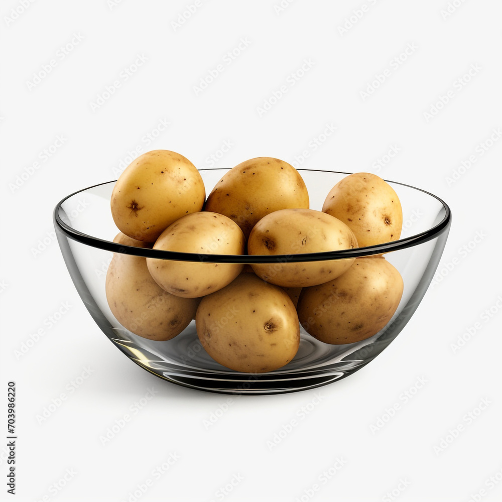 a bowl of potatoes with a black bowl on transparent background created with Generative Ai a bowl of potatoes with a black bowl on transparent background created with Generative Ai