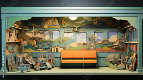 Whimsical_ ubway train interior diorama