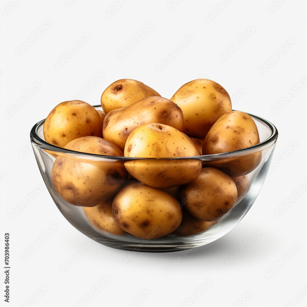 a bowl of potatoes with a black bowl on transparent background created with Generative Ai a bowl of potatoes with a black bowl on transparent background created with Generative Ai