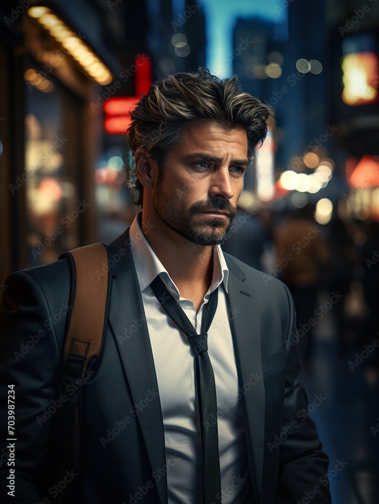 Fototapeta premium portrait of a man in the city