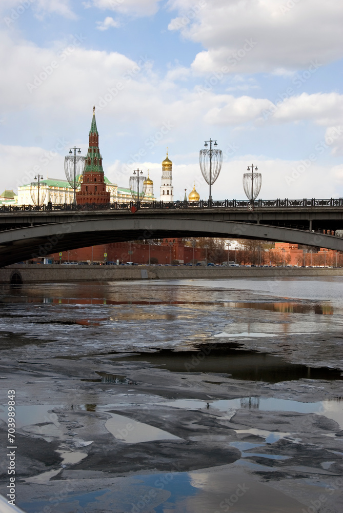 Moscow Kremlin architecture in winter