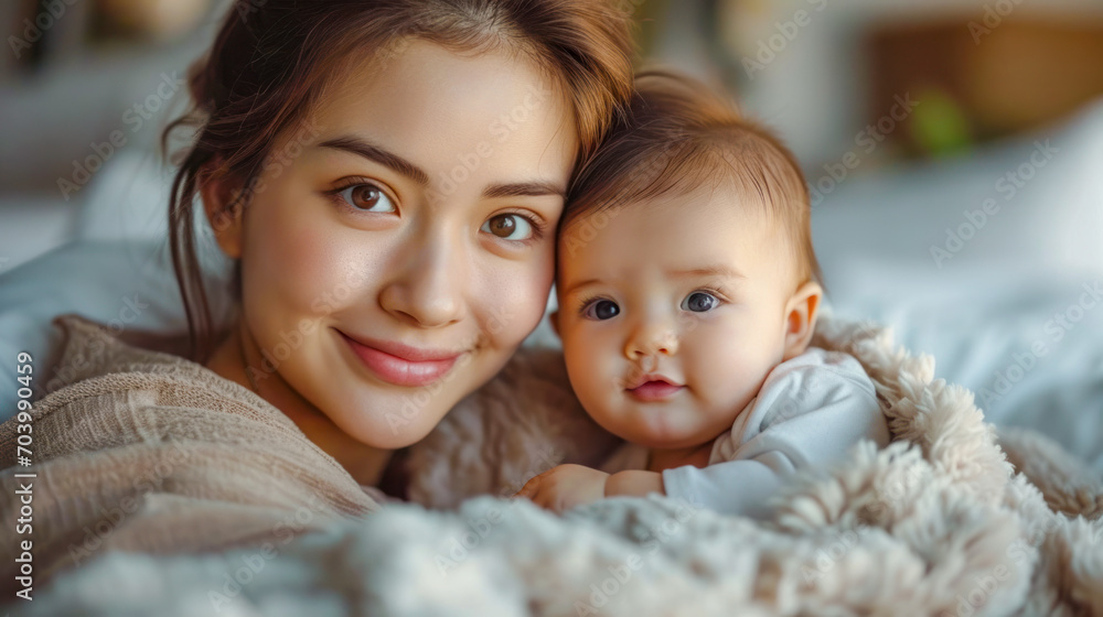 Intercultural a Young Radiant 25 Year old Mother Sharing a Tender Moment with her Baby and both Smiling Warmly Wallpaper Background Brainstorming Family Map Digital Art Magazine Poster Intercultural a Young Radiant 25 Year old Mother Sharing a Tender Moment with her Baby and both Smiling Warmly Wallpaper Background Brainstorming Family Map Digital Art Magazine Poster