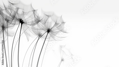 Art background with transparent x-ray flowers. Blooming flowers. Beautiful floral backdrop. Illustration for cover, card, postcard, interior design, packaging, invitations or print. photo