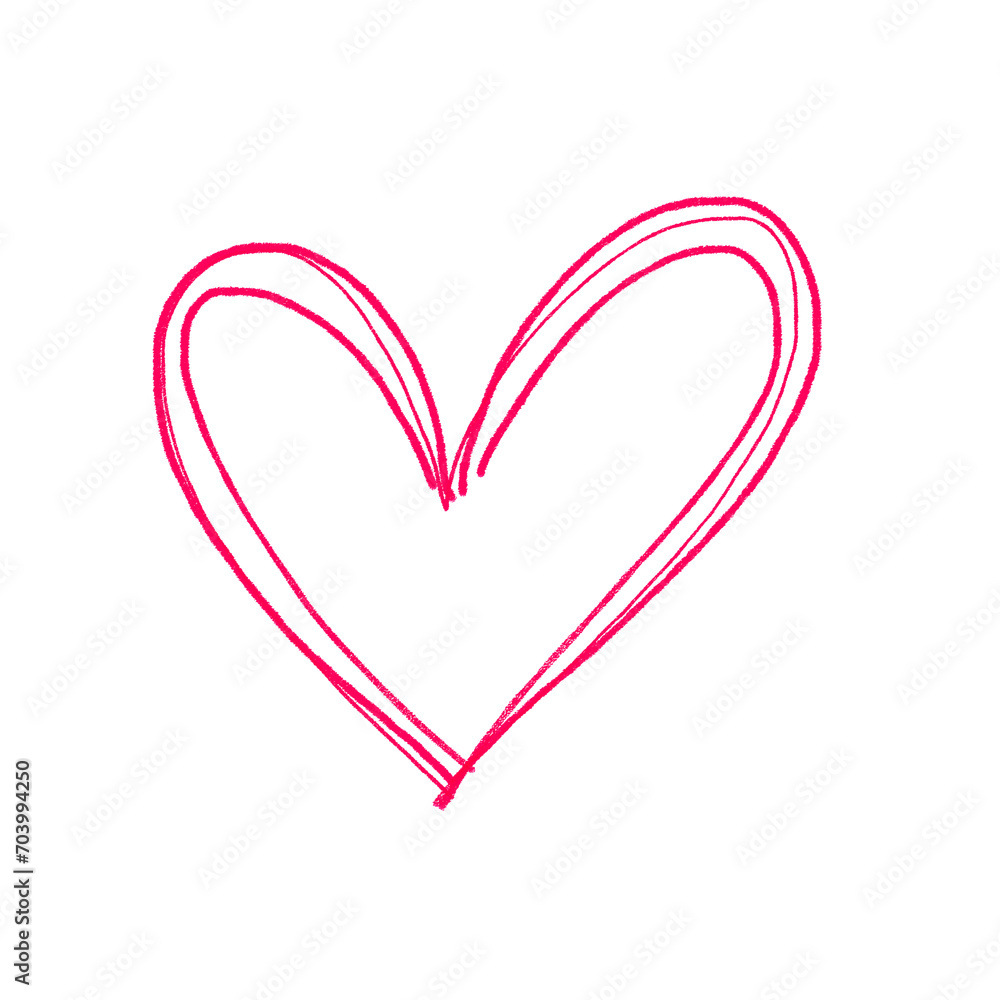 Heart symbol illustration for love and romantic trendy doodle art decoration element for web and print.