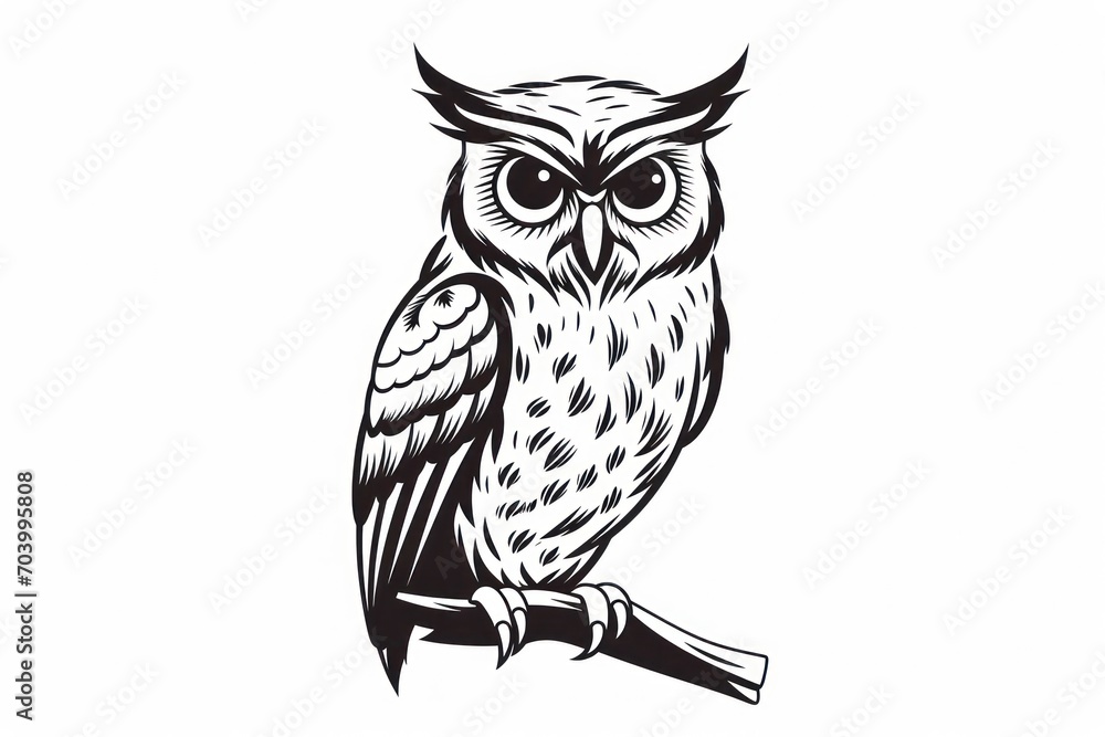 an owl sitting on a branch of a tree with its eyes wide open, black and white drawing of an owl sitting on a branch of a tree with its eyes wide open. an owl sitting on a branch of a tree with its eyes wide open, black and white drawing of an owl sitting on a branch of a tree with its eyes wide open.