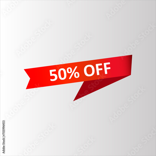 Red Sale Web Banner For 50% OFF