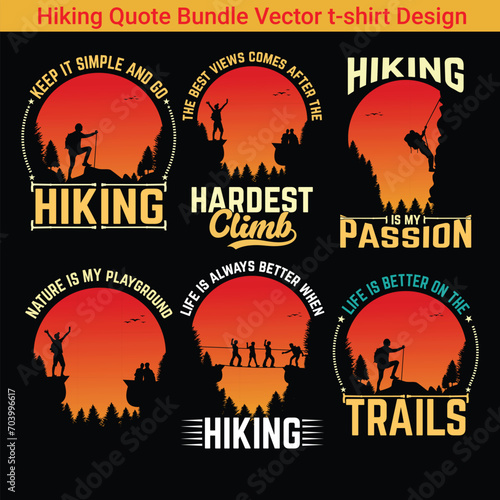 Hiking quotes vector bundle t shirt design, quotes designs bundle.